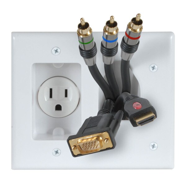 Main product image for DataComm 45-0021-WH Power and Bulk Cable Wall Pla 261-510